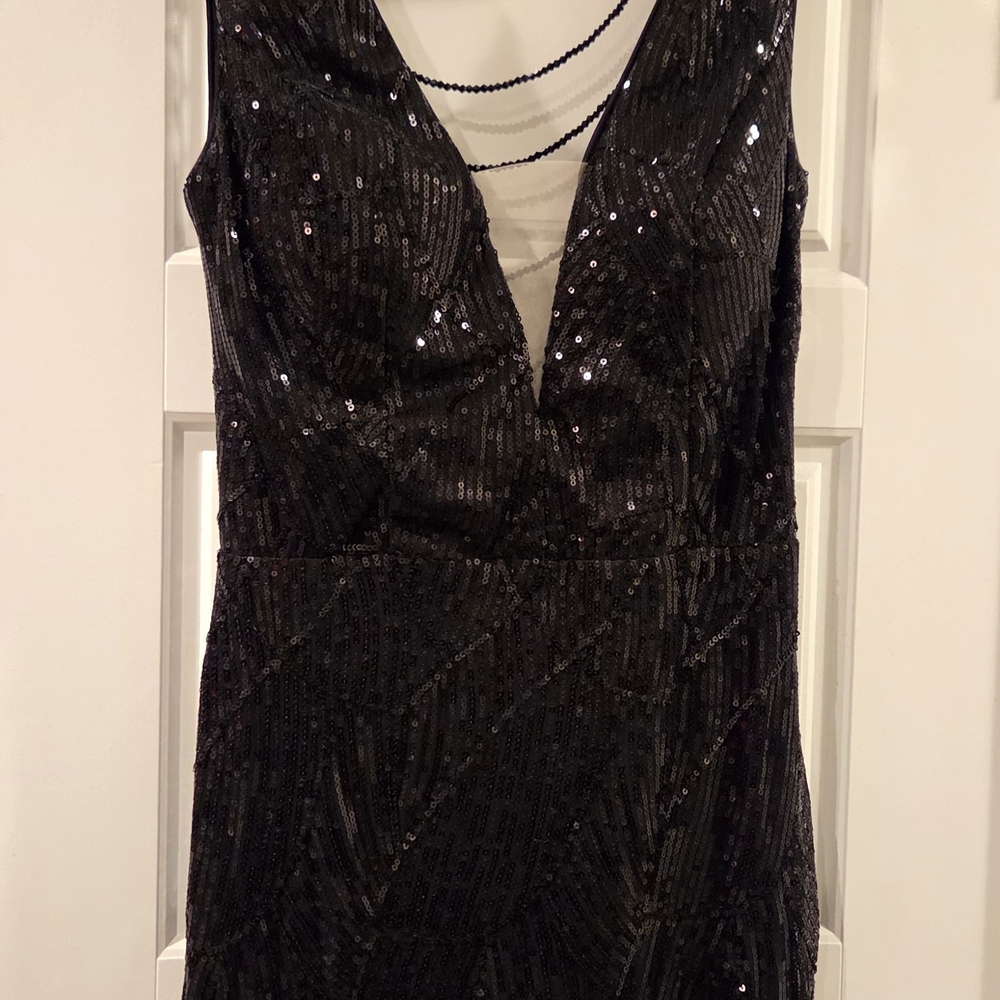 Elegant Black Sequin Dress